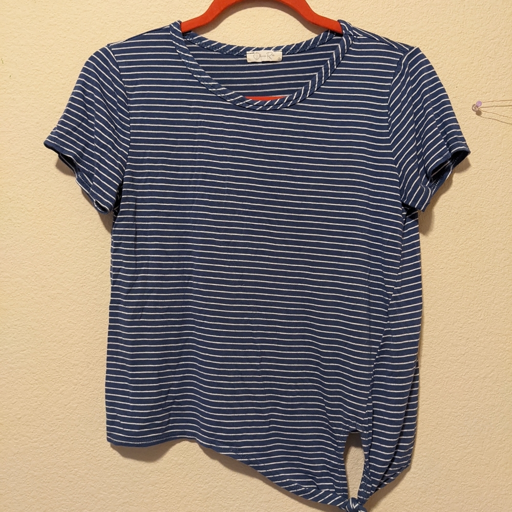 Size medium white and blue striped tee shirt